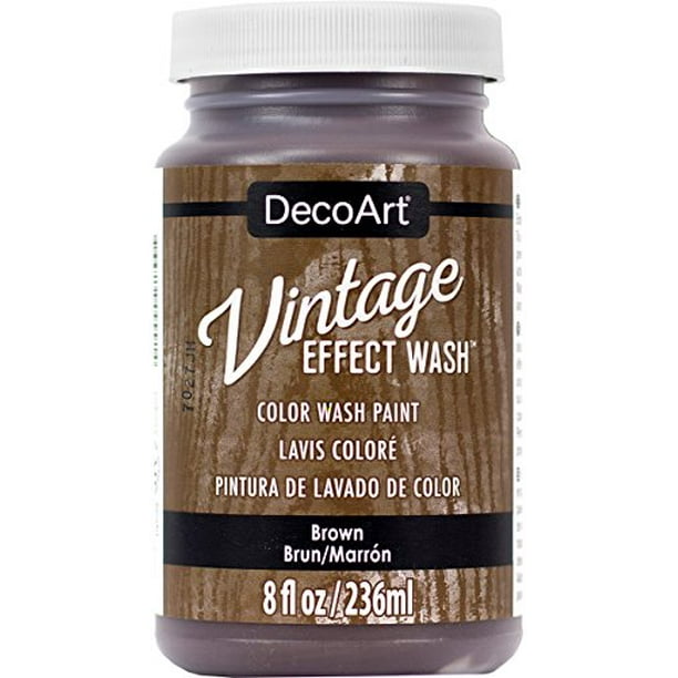 Decoart Vintage Effect Wash 8oz Color Wash Paint, Brown