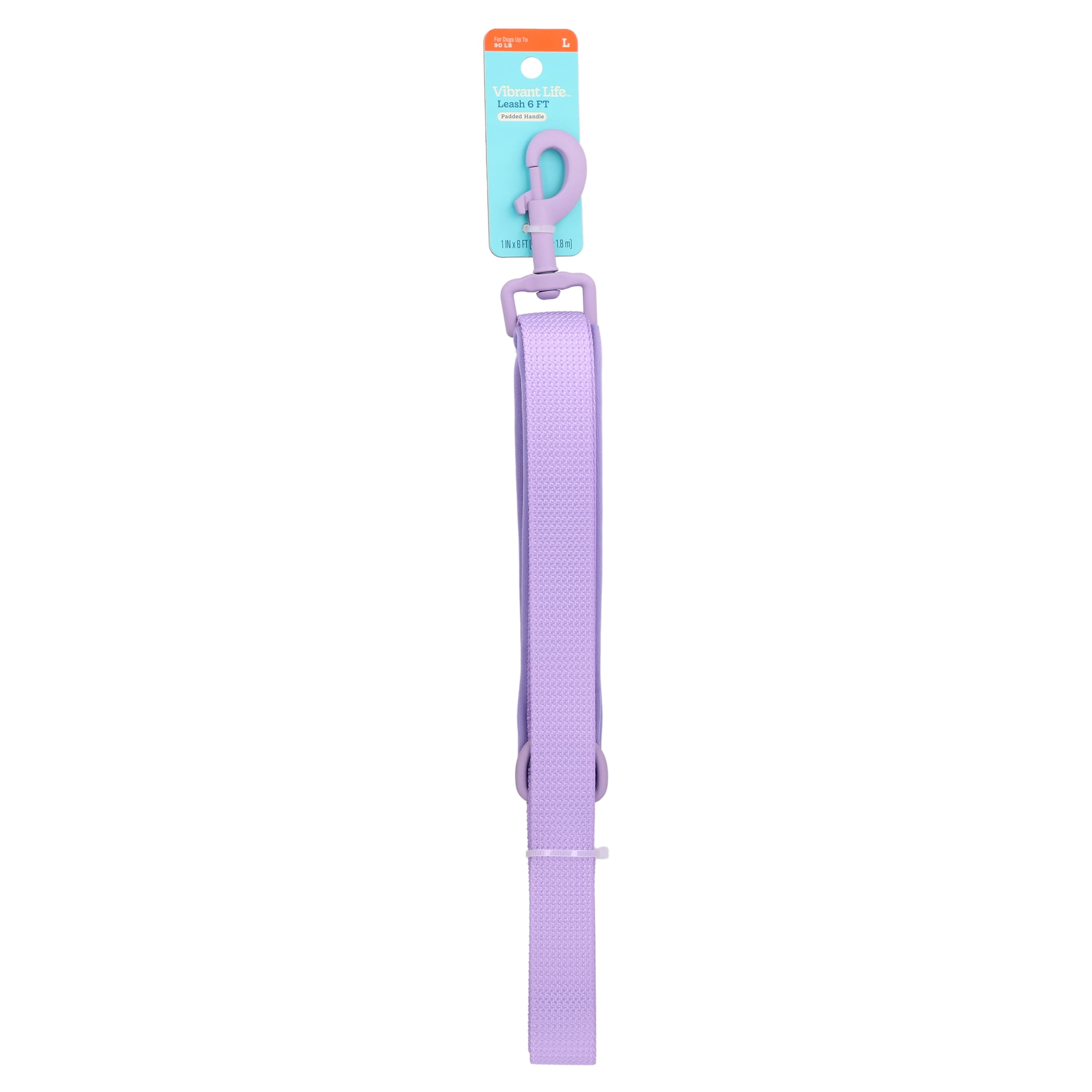 Vibrant Life 6 ft Neoprene Cushioned Leash, Lavender, Medium / Large