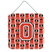 Letter O Football Scarlet and Grey Wall or Door Hanging Prints