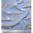 thumbnail image 1 of Soimoi Silk Fabric Circle,Pig & Sheep Kids Print Fabric by Yard 42 Inch Wide, 1 of 3