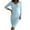 Light Blue, variant on Manxivoo Summer Dresses Women Casual Long Sleeve Bodycon Dresses V Neck Ribbed Knitted Short Dresses Slim Fit Solid Color Mini Party Dress Black