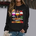 thumbnail image 3 of WEIWEN Happy Hallothanksmas Halloween Sweatshirts for Women Thanksgiving Christmas Graphic Fall Sweaters for Women Dressy Casual Long Sleeve Outfits Women's Clothing Black, XL, 3 of 5