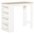 thumbnail image 1 of HOMCOM Bar Table, High Top Pub Table with 4 Storage Shelves for Home Bar, 1 of 10