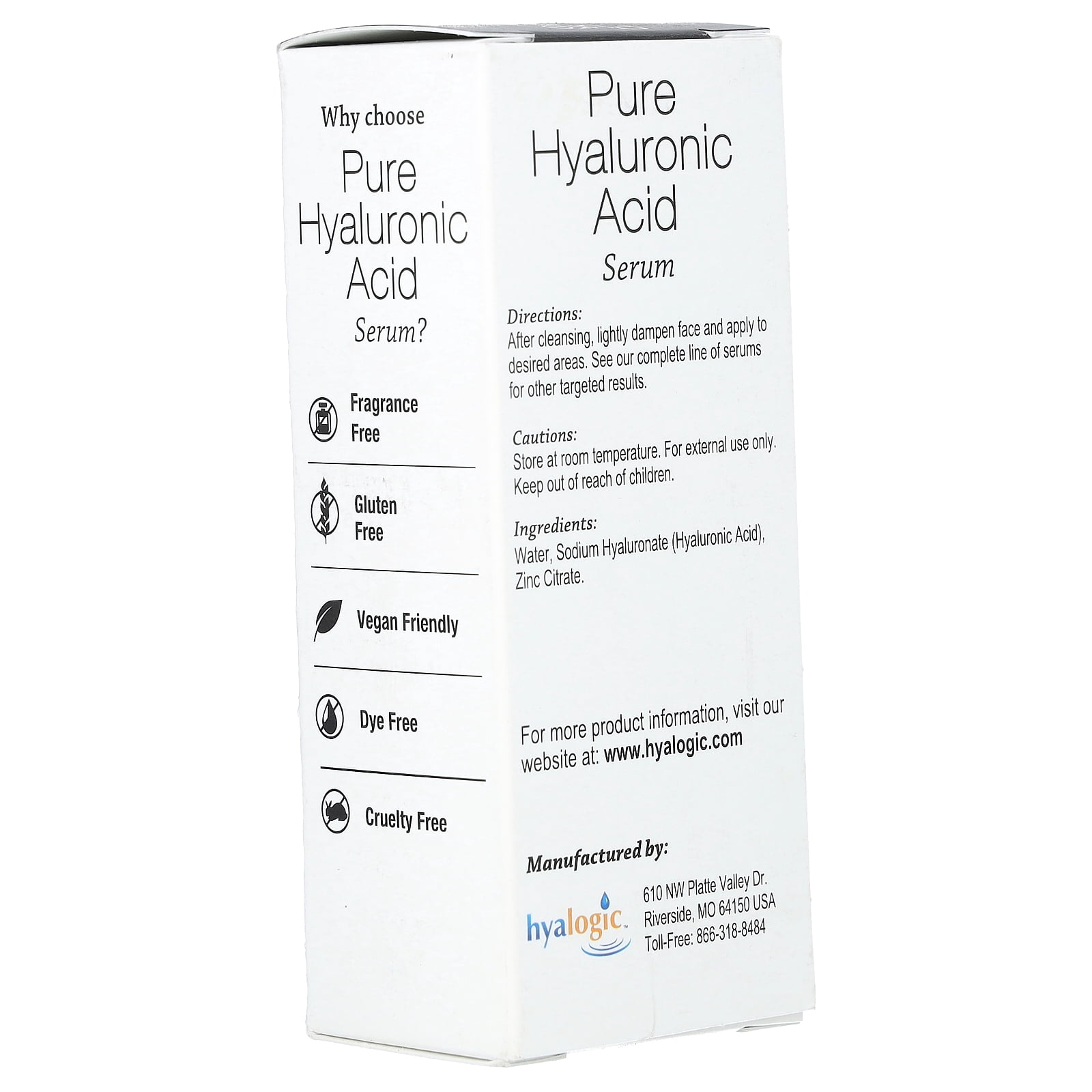 Hyalogic Pure Hyaluronic Acid Face Serum 1 fl oz Serum