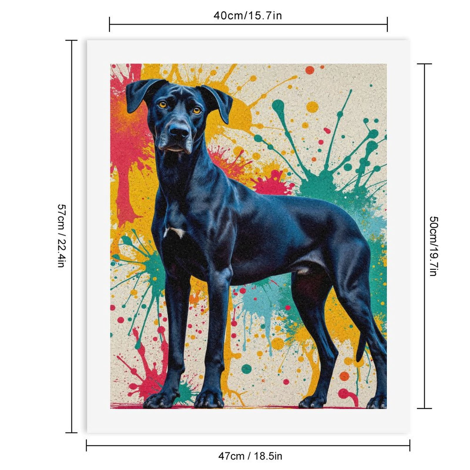 Paint By Numbers Kit for Adults Beginner - DIY Dog Art Color Splash Background Canvas Painting Kits for Adults, Frameless Paint By Number for Adults for Home Wall Decor 16x20 Inch