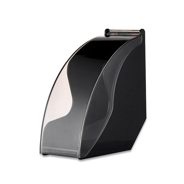 Soporte de filtro de café Caja de papel de la mano del goteo de la mano con la cubierta del acrílico recipiente lavable para el accesorio de encimera negro kenally HA059382-01B