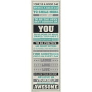 Culturenik  Laugh More Be Awesome - Motivational Poster Print, 12 x 36