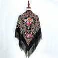 thumbnail image 2 of Wovix Oversized Women's Traditional Retro Scarf Wrap Tassel Fringes Floral Poncho Shawl Printing Shawl Novelties Trendy Unique Design Selection, 2 of 4