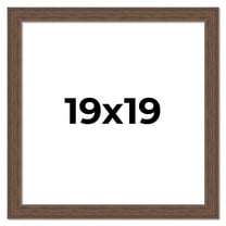 19x19 Frame Brown Farmhouse Solid Wood Picture Frame Width 1.5 Inches | Interior Frame Depth 0.5