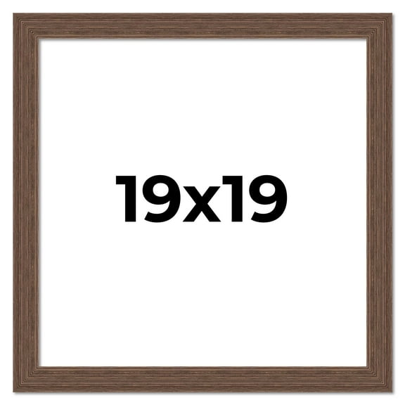 19x19 Frame Brown Farmhouse Solid Wood Picture Frame Width 1.5 Inches | Interior Frame Depth 0.5