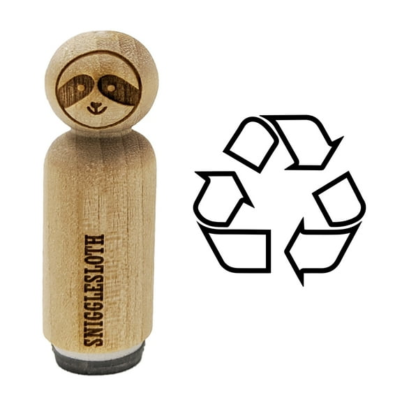 Recycle Symbol Outline Rubber Stamp for Scrapbooking Crafting Stamping - Mini 1/2 Inch