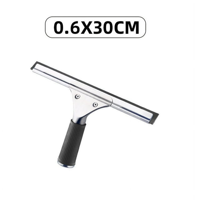 Professional Glass Squeegee | Stainless Steel Streak-Free Scraper | Replaceable Rubber Blade for Windows & Mirrors