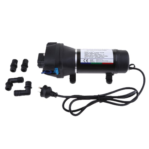Bomba autocebante de diafragma eléctrico marino de 220 barco yate marino RV Sunnimix Bomba autocebante eléctrica