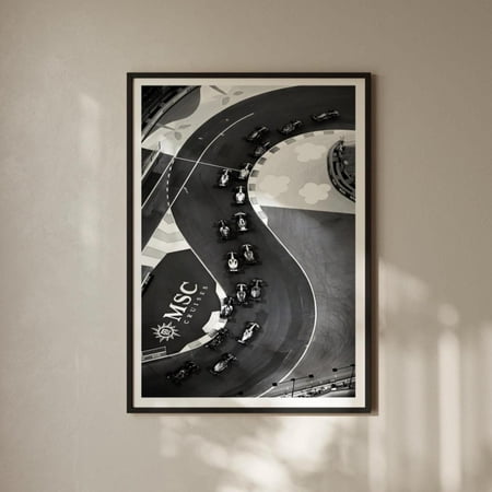 MSFCON Formula 1 Print, Monte Carlo Vintage Poster, Black and White Race Car Wall Art, Race Car Poster, Monaco Grand Prix F1 Print