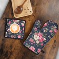 thumbnail image 5 of Pioneer Flower Kitchen Oven Mitt and Pot Holder Sets 2 Pcs for Baking, Cooking and Grilling, Heat Resistant Up To 392 °F, 5 of 7