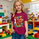thumbnail image 1 of Playde manga corta - Back to School Casual Soft Cotton Blend Tee (1pc) tamaños 2-13 años × Cute 100 Days School Design & Multiple Color Options, 1 of 4