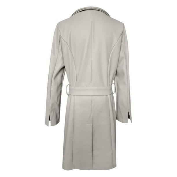 Mikilon Womens Autumn And Winter Lapel Woolen Cloth Coat Trench