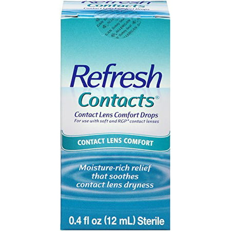 Contacts Actualiser lentilles de contact Confort gouttes, 0,4 onces liquides (12 ml)
