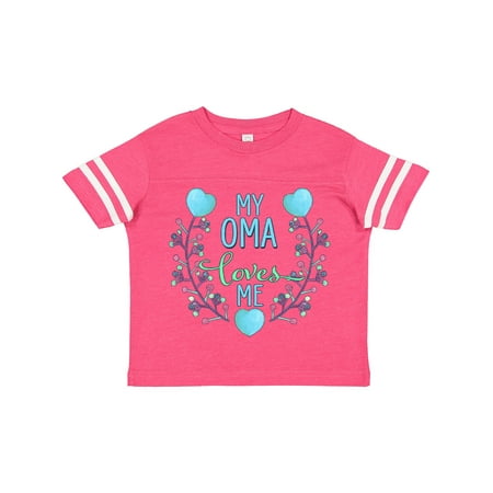 

Inktastic My Oma Loves Me with Flowers and Hearts Gift Toddler Boy or Toddler Girl T-Shirt