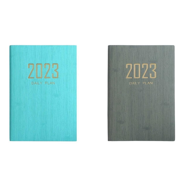 2 uds portátil A5 diario cuaderno , objetivos hábitos seguimiento académico diario negocios cuaderno diario A5 plan diario 2023 negruzco Yotijar almohadillas para escribir cuadernos