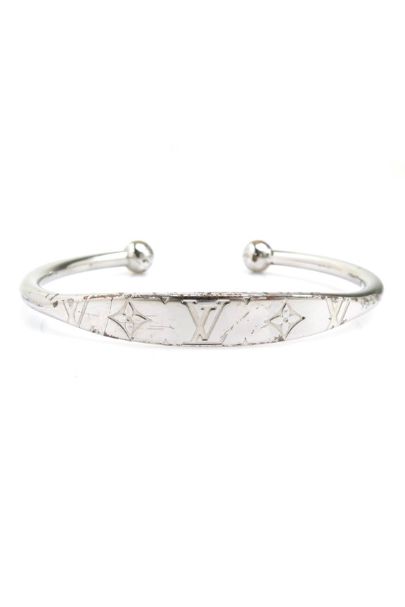 Pre-Owned Louis Vuitton LOUIS VUITTON Bangle Jonc Monogram Metal Silver Women's M64840 h32327a