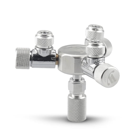 Tanque de acuario Divisor de CO2 Regulador Distribuidor Aguja Válvula de ajuste fino para r Tomshoo Aluminio