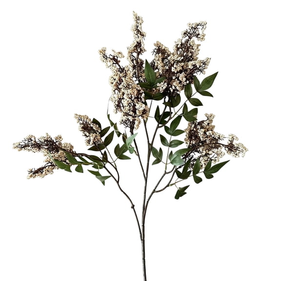 Leeye Faux Brown Berry Decorative Spray - Realistic Stems, for Weddings, Holidays, Mantel & Farmhouse Vase Arrangements (Style A)