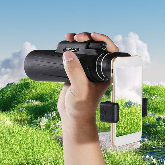 SPOORYYO 40x60 Monocular Telescope for Bird Watching, Hunting, Camping, Hiking - High Powered Dual Focus Optics with Smartphone Compatibility and Tripod