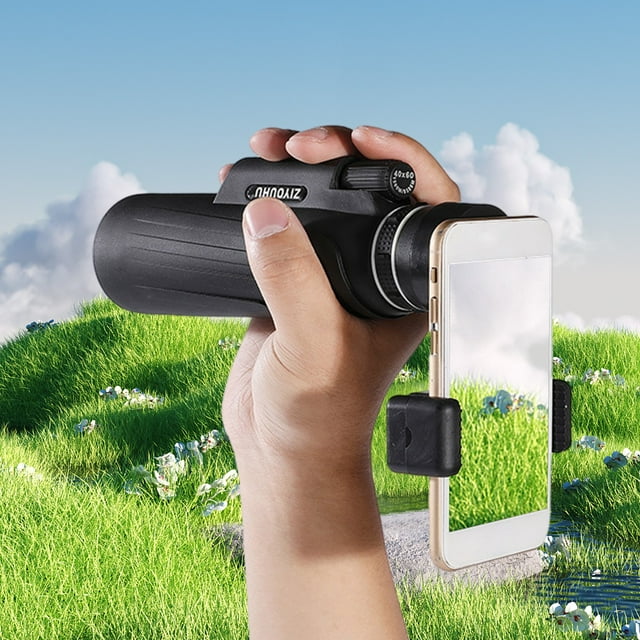 Télescope Zoom Monoculaire 40x60 Double Mise au Point pour Observation des Oiseaux Chasse Camping Randonnée Concert