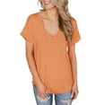 thumbnail image 2 of ONLYSHE Womens Summer V Neck T Shirts Short Sleeve Loose Fit Basic Tunic Tops Blouse, 2 of 5