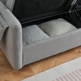 thumbnail image 3 of 79.50 Inches Long with 2 Storages, Teddy Sofa Fabric, with Metal Conical Long Legs, Metal Strip Matching, Stylish and Simple, 3 of 7