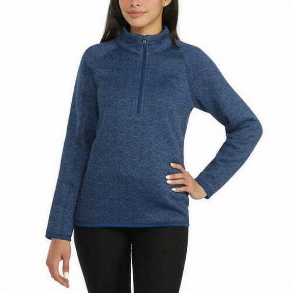 Storm Pack Ladies' Sweater Fleece Quarter Zip 1615824 (Blue, Medium)