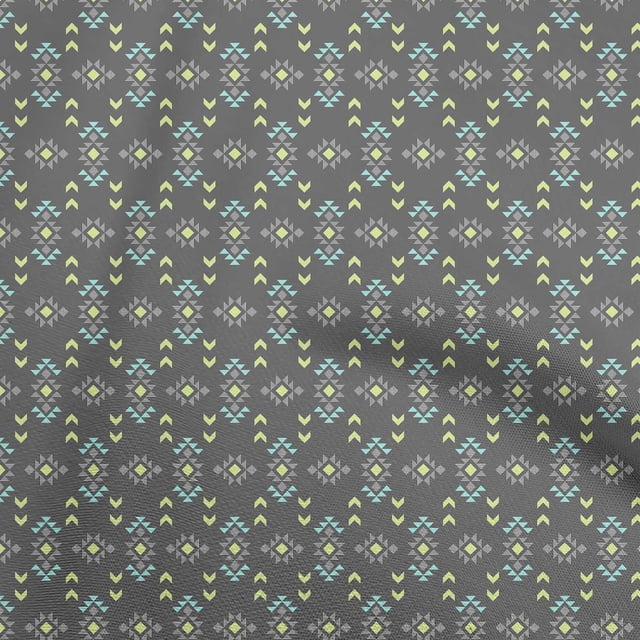 oneOone Cotton Flex Gray Fabric Geometric Sewing Craft Projects Fabric Prints By Yard 40 Inch Wide