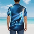thumbnail image 6 of Daiia A Wolf Barks Out A Window Hawaiian Shirt for Men Gentle Cotton Regular Short Sleeve Casual-Small, 6 of 9