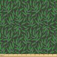 thumbnail image 2 of Ambesonne Botanical Fabric by the Yard Upholstery, Tropical Woodland Leaves, 1 Yard, Dark Taupe Forest Green, 2 of 5