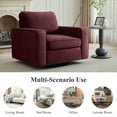 thumbnail image 4 of COOLHUT 360° Swivel Accent Chair Set of 2, 36.2" Wide Accent Chair Armchair, Comfy Upholstered Single Sofa Chair for Living Room and Bedroom, Plum Purple, 4 of 11