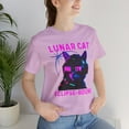 thumbnail image 2 of Lunar Eclipse tshirt, Neon Cyber Punk Cat tshirt, Cat lover Gift, 2 of 2