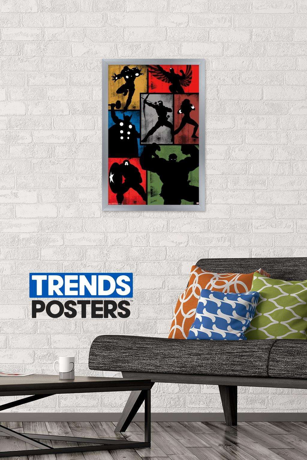 Marvel Comics - Avengers - Simplistic Grid Wall Poster, 14.725" x 22.375", Framed