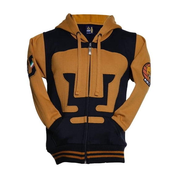 OLD SCHOOL SPORTS Pumas UNAM Chamarra Gran Pumas Azul/Dorado Infantil OLD SCHOOL SPORTS Pumas de la UNAM Chamarra de algodón, detalles bordados, con cierre y capucha.