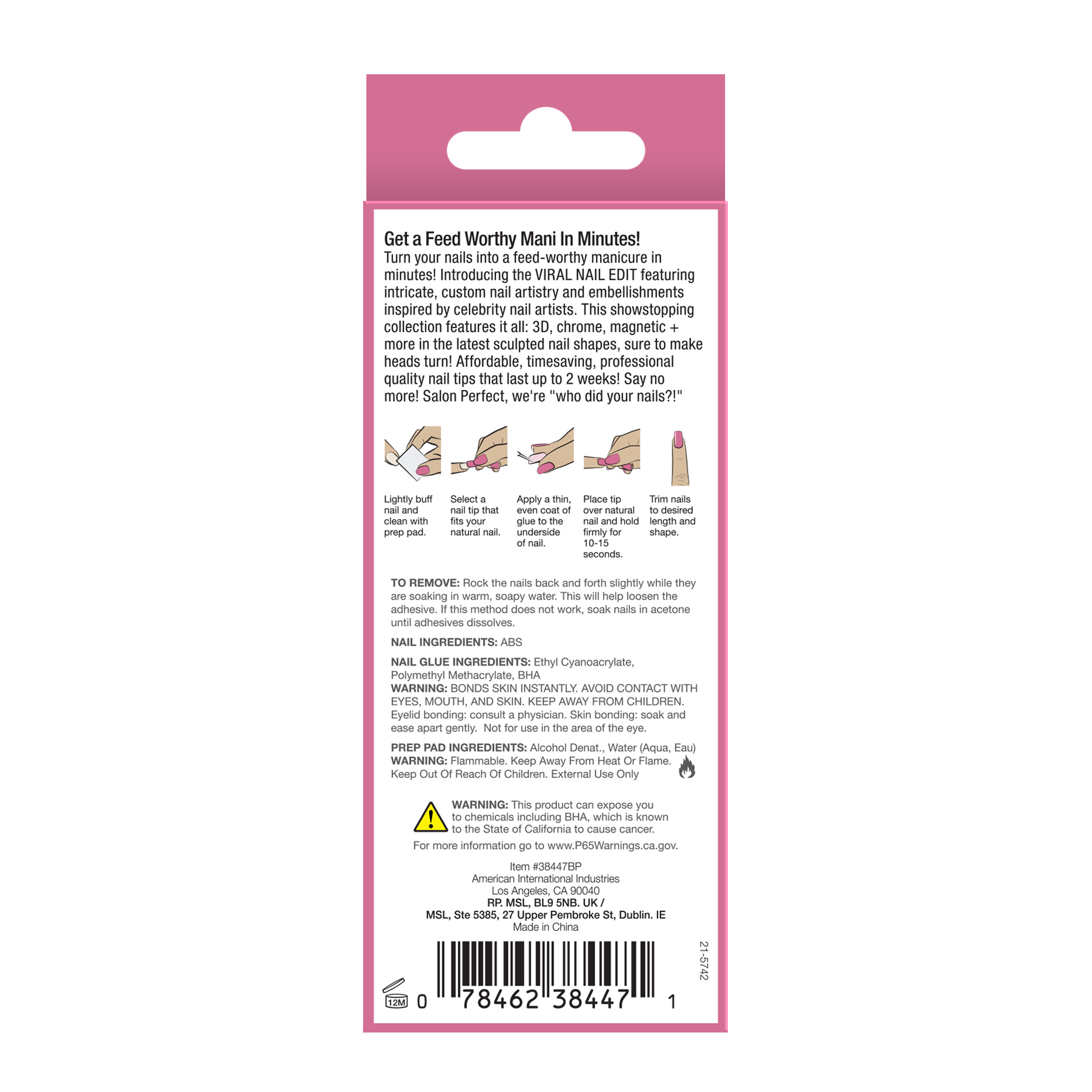 Salon Perfect Press-On Nails, 310 Viral Magnetic Heart photo 7