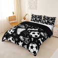 thumbnail image 2 of Erosebridal Kids Football Shoes Duvet Cover Set,Cartoon Soccer Pattern Bedding Full For Kids,Reversible Black 3pcs,No Comforter, 2 of 6