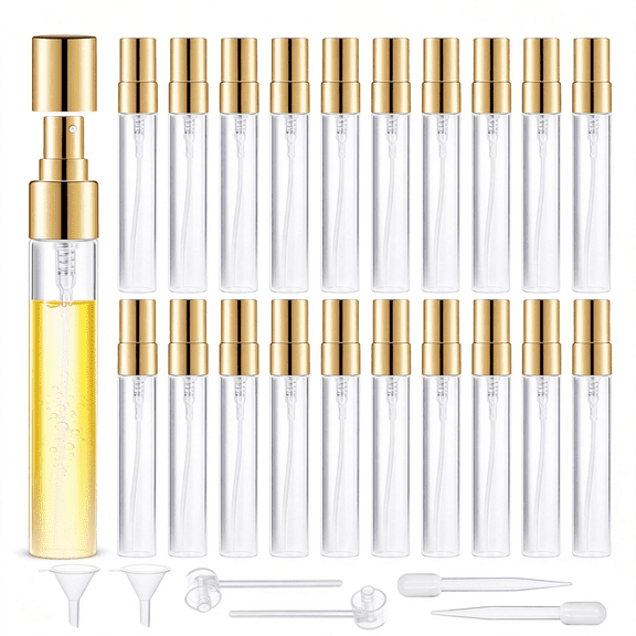 ACDANC Mini Glass Spray Bottle 20Pcs 5Ml Clear Spray Bottle Empty,Fine Mist Refillable Mini Perfume Spray Bottle,Perfume Atomizer,Travel Spray Bottle for Hair,Small Empty Sample Containers Portable