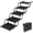 Black, variant on PUKNLY Foldable Dog Stairs, 5-Step Heavy Duty Aluminum Pet Ramp with Non-Slip Surface & Soft Foam Handle, Adjustable Height 21.5"-26", Supports 250 lbs, for Car, SUV, Truck, High Bed & Couch,Silver