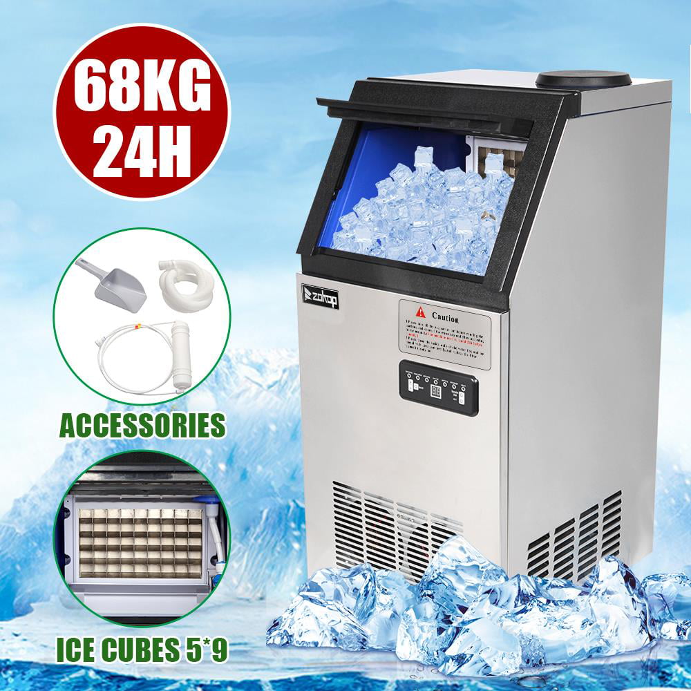 Includes Scoop & Connection Hose Bonnlo Freestanding Commercial Ice Maker Machine 150LBS/24H 24lbs Storage Bin Ice Machine for Restaurant Bar Cafe Home Office 