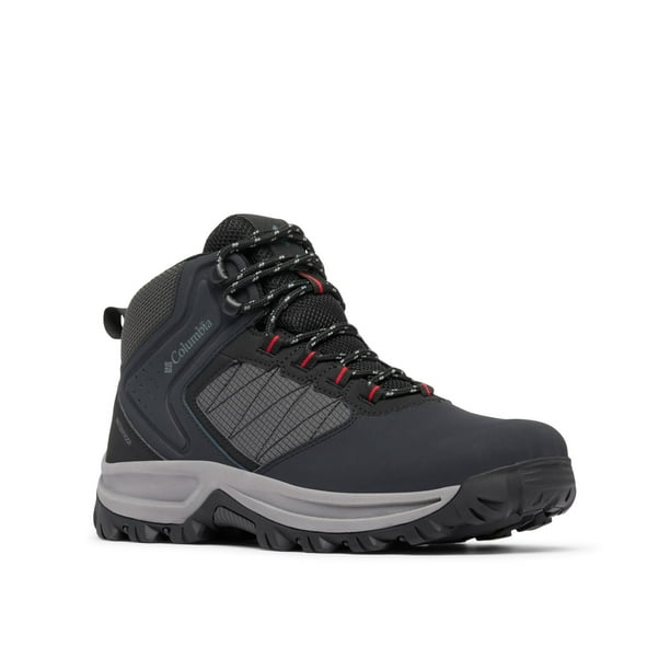 Bota de senderismo Columbia Transverse Waterproof para hombre, color negro/rojo