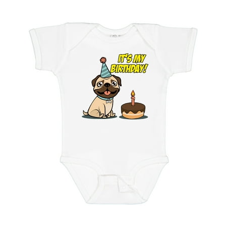 

Inktastic It s My Birthday Pug Gift Baby Boy or Baby Girl Bodysuit