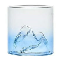 Novelty Shaped Glasses Tumbler Thick Weighted Bottom Design Clear Glacier Texture Fashioned // Glassware For Home Bar/ Guanshan Colored Glass Whiskey Glass Da