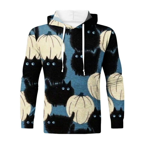 Sudadera con capucha con estampado digital de otoño e invierno para hombres Cobertura suelta de moda Fridja ghj987+6884