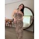thumbnail image 2 of Conjunto de falda de leopardo para mujer, Top sin mangas con hombros descubiertos, falda Midi a la cadera, ropa de calle elegante para verano, 2024, 2 of 5