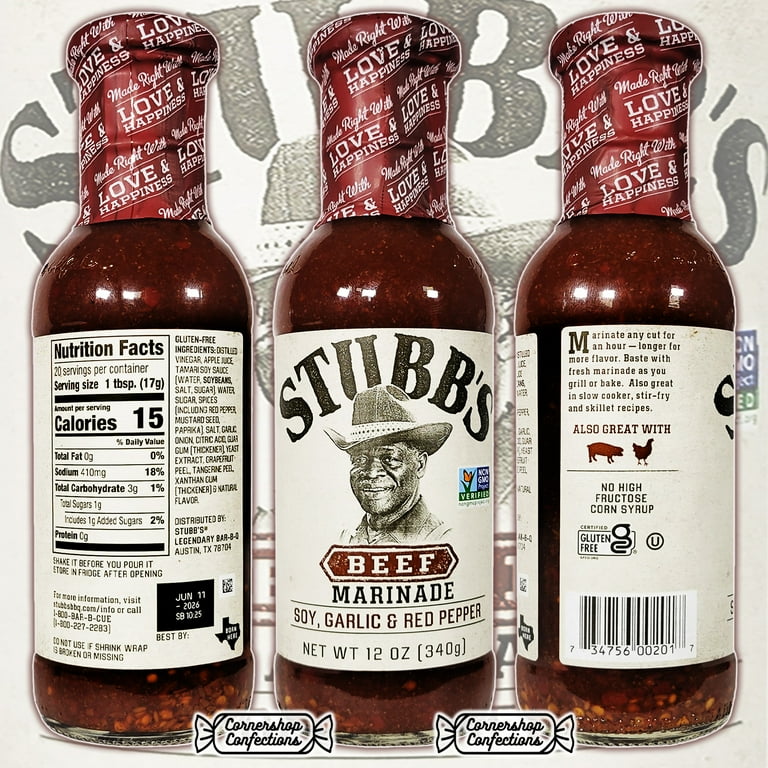 Sauces Stubbs Steak Spice Rub Stubb's Spicy BBQ Sauce, 18 Oz (Pack